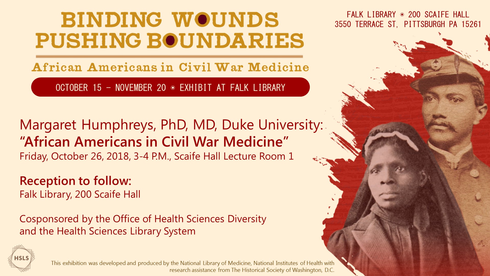 Binding Wounds exhibit event October 26