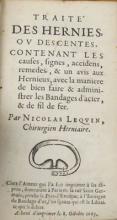 Lequin, Treatise on hernias, Paris, 1665